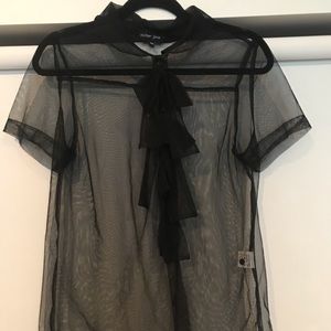 Sheer Bow Blouse Medium